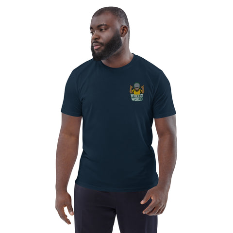 WheelyWorld - Herren-T-Shirt aus Bio-Baumwolle mit Stick und Druck