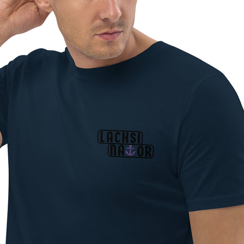 Lachsinator - Herren-T-Shirt aus Bio-Baumwolle mit Stick