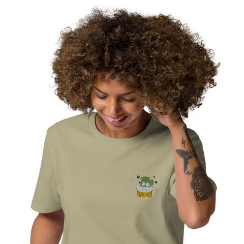 Lauchgirl - Unisex-T-Shirt aus Bio-Baumwolle mit Stick