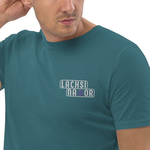 Lachsinator - Herren-T-Shirt aus Bio-Baumwolle mit Stick