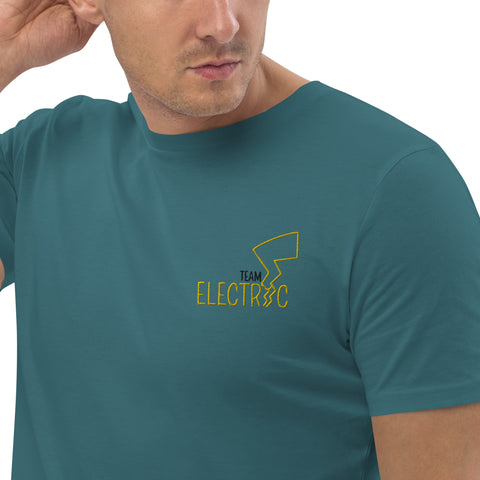 For Gamers - Herren-Team-Electric-T-Shirt aus Bio-Baumwolle mit Stick