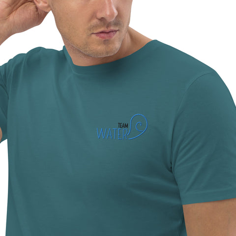 For Gamers - Herren-Team-Water-T-Shirt aus Bio-Baumwolle mit Stick