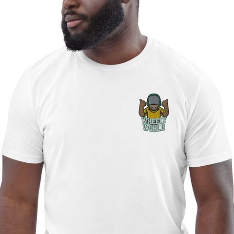 WheelyWorld - Herren-T-Shirt aus Bio-Baumwolle mit Stick und Druck