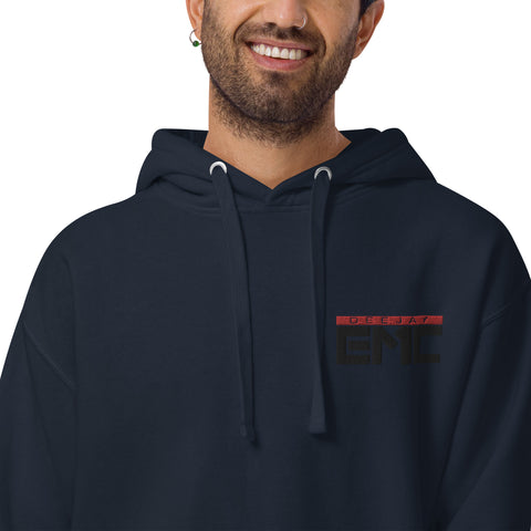 Twitcherlab/DJ-EMC - Premium-Hoodie mit schwarzem Stick und Druck