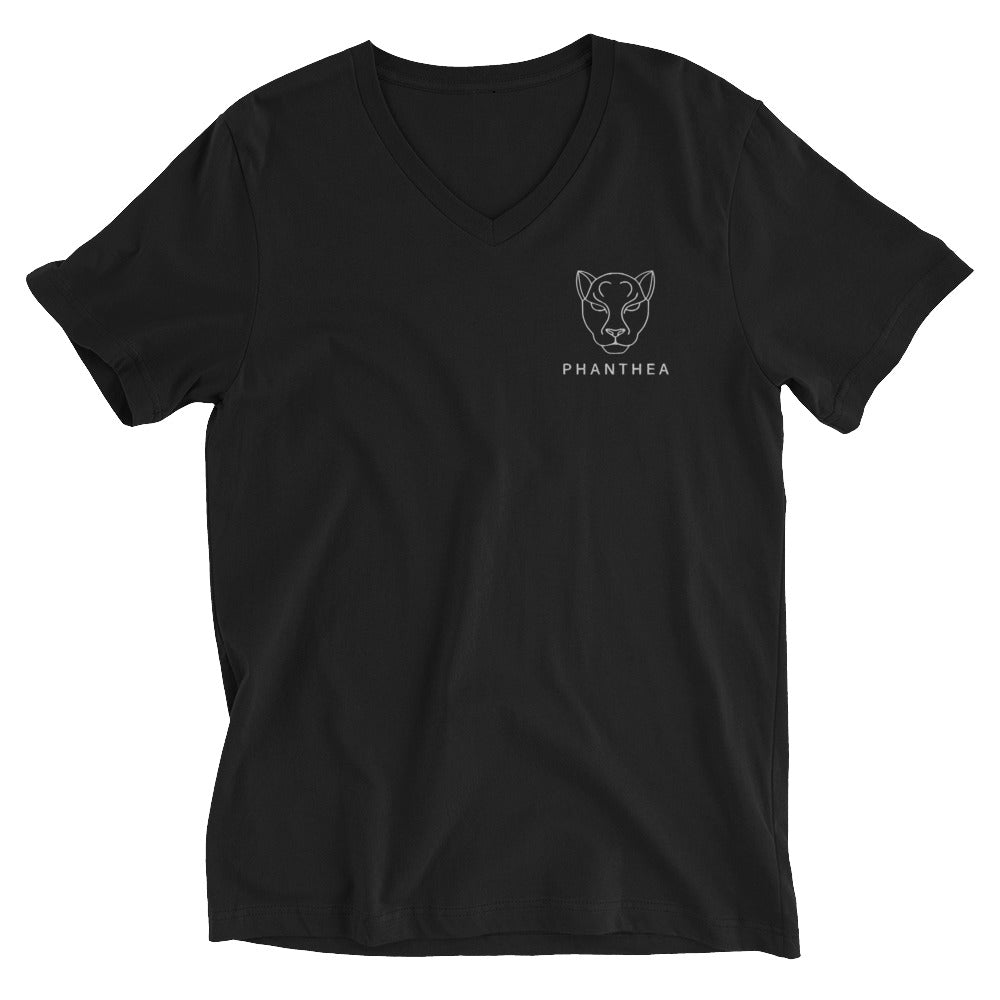 Phanthea - Unisex T-Shirt mit V-Ausschnitt und Stick