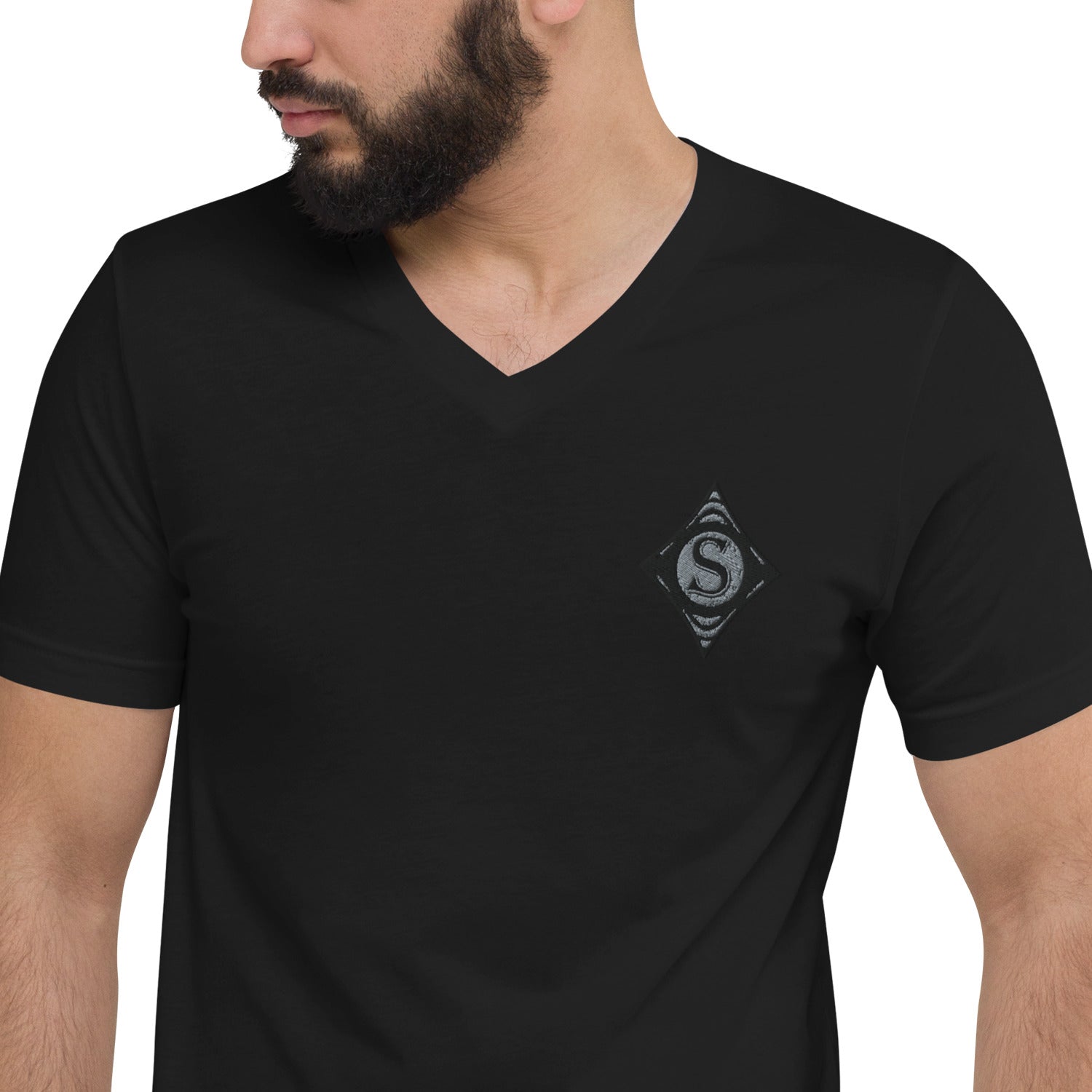 ShorlockTV - Herren-V-Neck-T-Shirt mit Stick