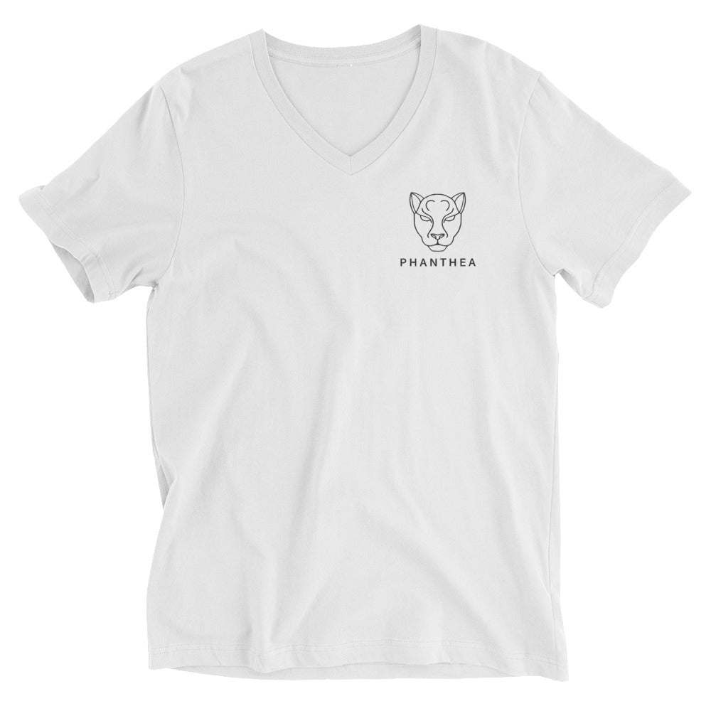 Phanthea - Unisex T-Shirt mit V-Ausschnitt und Stick