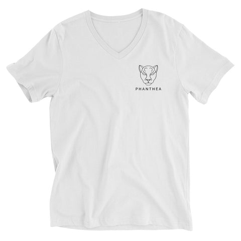 Phanthea - Unisex T-Shirt mit V-Ausschnitt und Stick