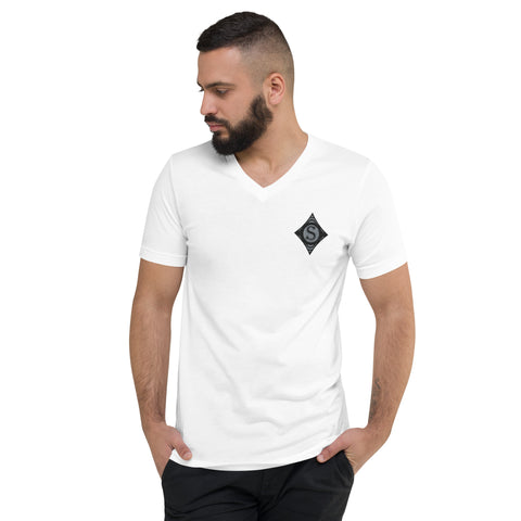 ShorlockTV - Herren-V-Neck-T-Shirt mit Stick