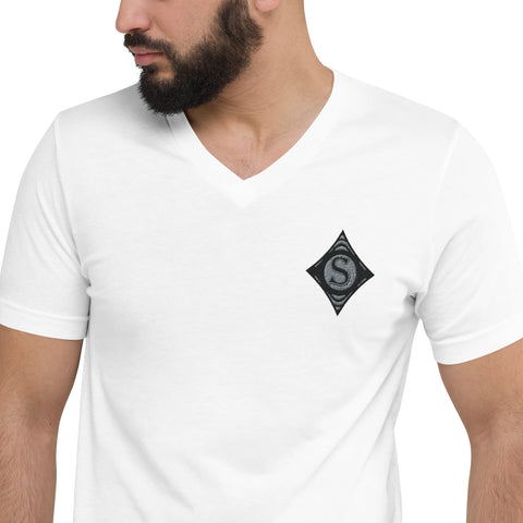 ShorlockTV - Herren-V-Neck-T-Shirt mit Stick