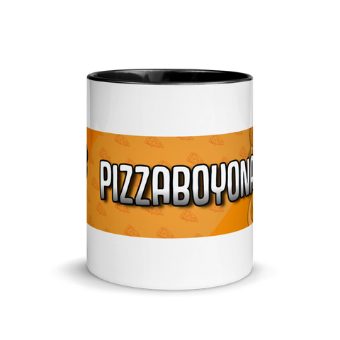 PizzaBoyOnAir - Weiße Tasse mit gefärbter Innenseite