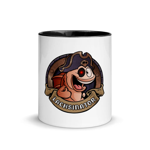 Lachsinator - Weiße Tasse mit gefärbter Innenseite