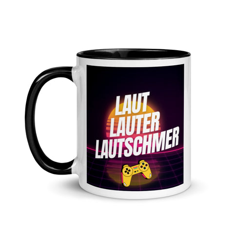 Lautschmer - Weiße Tasse mit gefärbter Innenseite und Druck