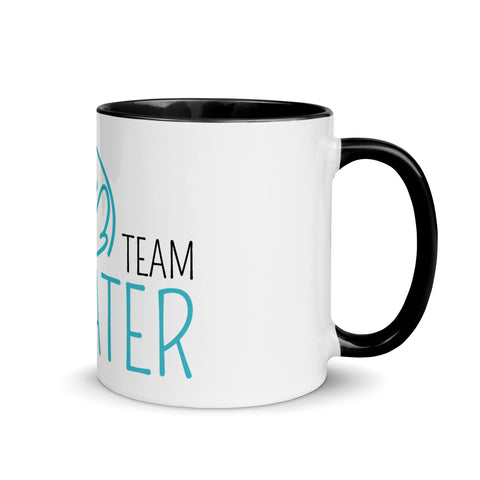 LuiTheDinosaur - Weiße Tasse mit gefärbter Innenseite und Druck