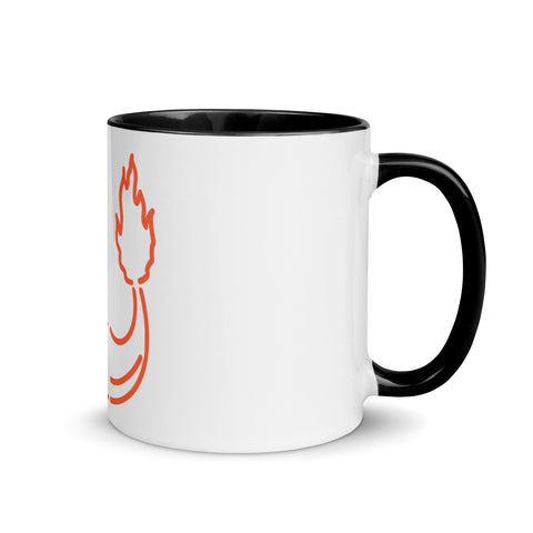 LuiTheDinosaur - Weiße Tasse mit gefärbter Innenseite und Druck