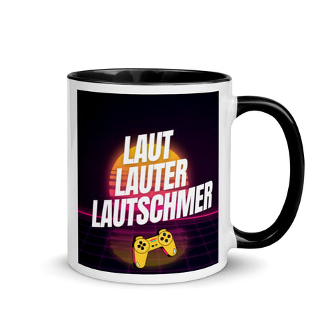 Lautschmer - Weiße Tasse mit gefärbter Innenseite und Druck