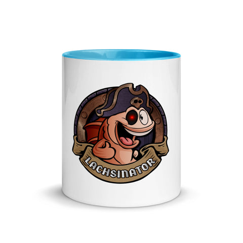 Lachsinator - Weiße Tasse mit gefärbter Innenseite