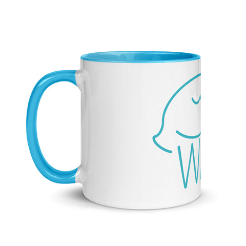 LuiTheDinosaur - Weiße Tasse mit gefärbter Innenseite und Druck