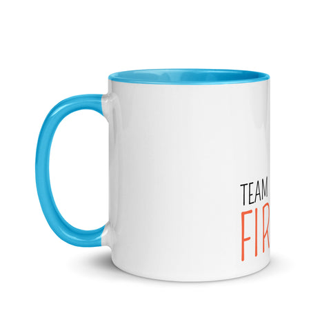 LuiTheDinosaur - Weiße Tasse mit gefärbter Innenseite und Druck