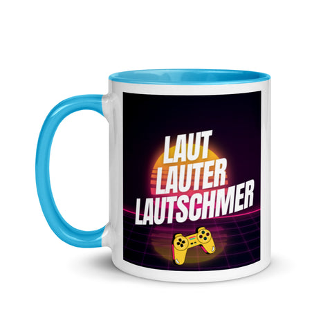 Lautschmer - Weiße Tasse mit gefärbter Innenseite und Druck