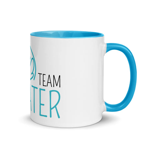 LuiTheDinosaur - Weiße Tasse mit gefärbter Innenseite und Druck