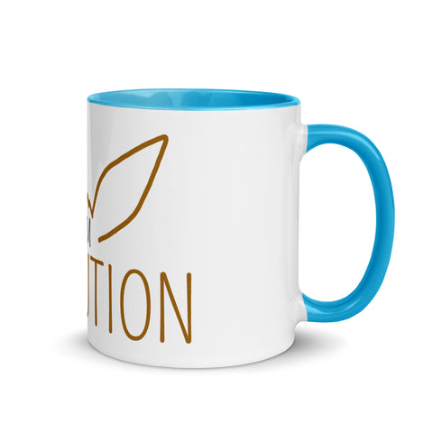 LuiTheDinosaur - Weiße Tasse mit gefärbter Innenseite und Druck