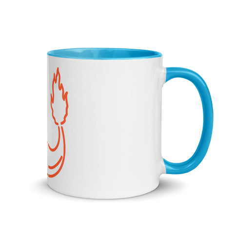 LuiTheDinosaur - Weiße Tasse mit gefärbter Innenseite und Druck