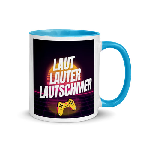 Lautschmer - Weiße Tasse mit gefärbter Innenseite und Druck