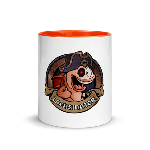 Lachsinator - Weiße Tasse mit gefärbter Innenseite