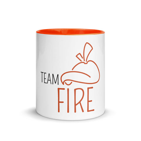 For Gamers - Team-Fire-Tasse mit gefärbter Innenseite