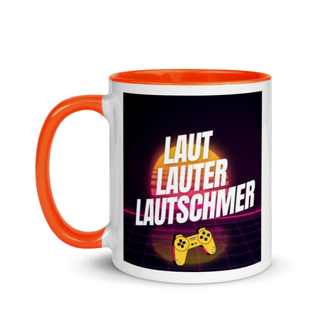 Lautschmer - Weiße Tasse mit gefärbter Innenseite und Druck