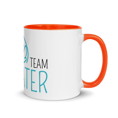 LuiTheDinosaur - Weiße Tasse mit gefärbter Innenseite und Druck