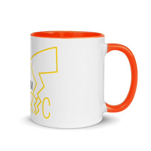 LuiTheDinosaur - Weiße Tasse mit gefärbter Innenseite und Druck