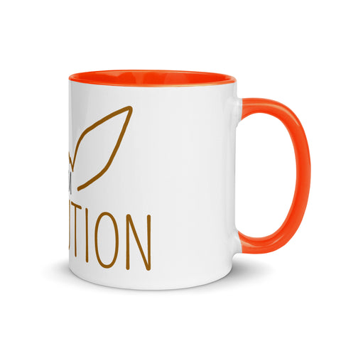 LuiTheDinosaur - Weiße Tasse mit gefärbter Innenseite und Druck