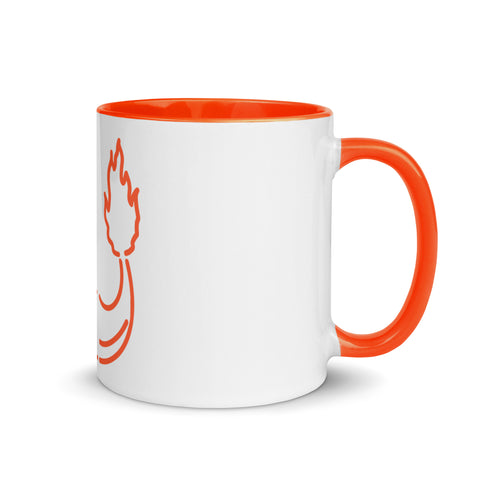 LuiTheDinosaur - Weiße Tasse mit gefärbter Innenseite und Druck