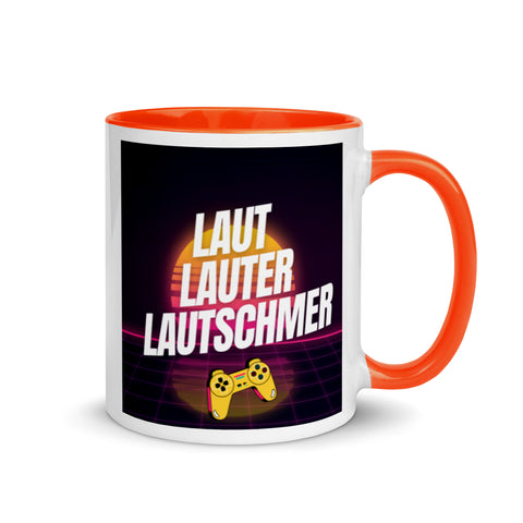 Lautschmer - Weiße Tasse mit gefärbter Innenseite und Druck