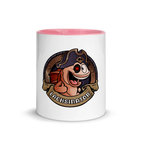 Lachsinator - Weiße Tasse mit gefärbter Innenseite