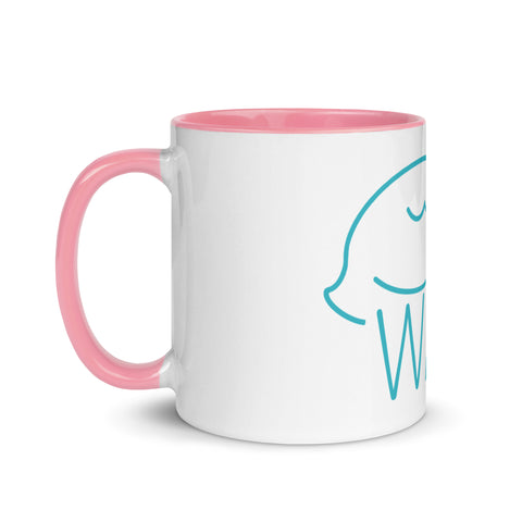 LuiTheDinosaur - Weiße Tasse mit gefärbter Innenseite und Druck