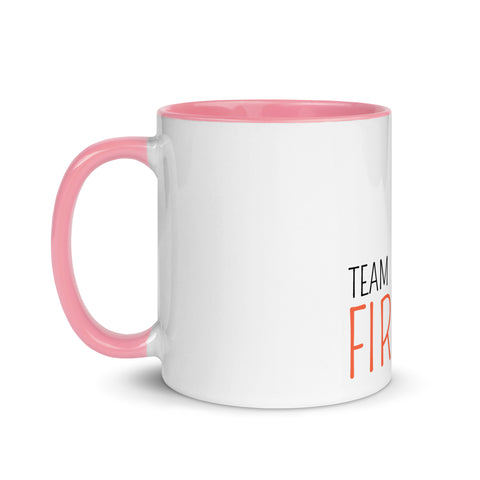 LuiTheDinosaur - Weiße Tasse mit gefärbter Innenseite und Druck