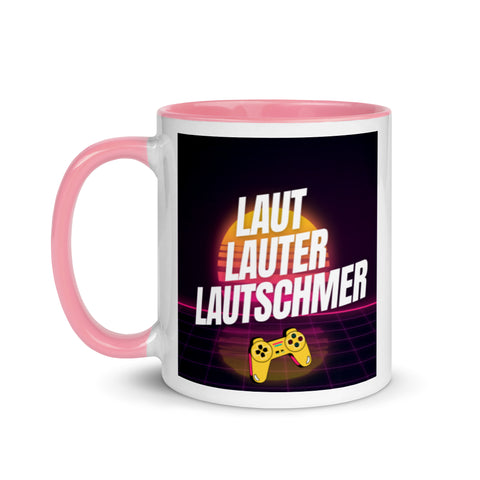 Lautschmer - Weiße Tasse mit gefärbter Innenseite und Druck