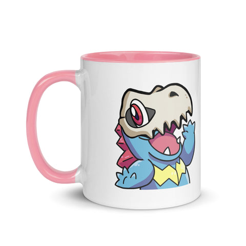 LuiTheDinosaur - Weiße Tasse mit gefärbter Innenseite und Druck