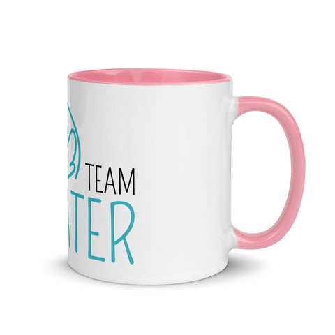 LuiTheDinosaur - Weiße Tasse mit gefärbter Innenseite und Druck