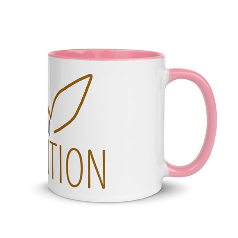 LuiTheDinosaur - Weiße Tasse mit gefärbter Innenseite und Druck
