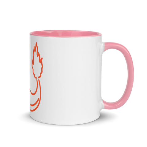 LuiTheDinosaur - Weiße Tasse mit gefärbter Innenseite und Druck