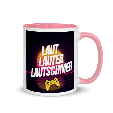 Lautschmer - Weiße Tasse mit gefärbter Innenseite und Druck