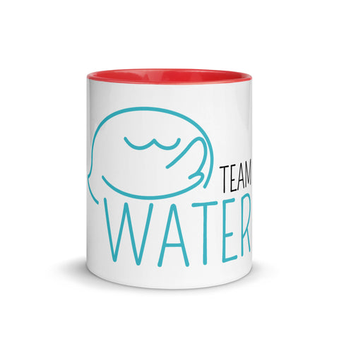 LuiTheDinosaur - Weiße Tasse mit gefärbter Innenseite und Druck