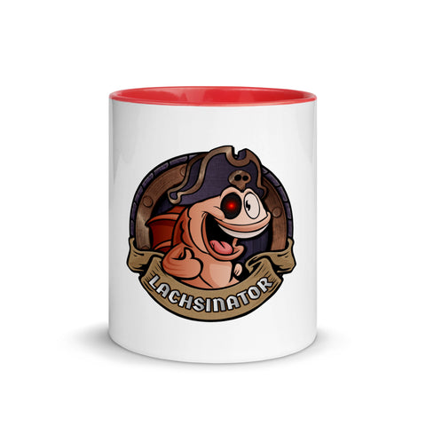 Lachsinator - Weiße Tasse mit gefärbter Innenseite
