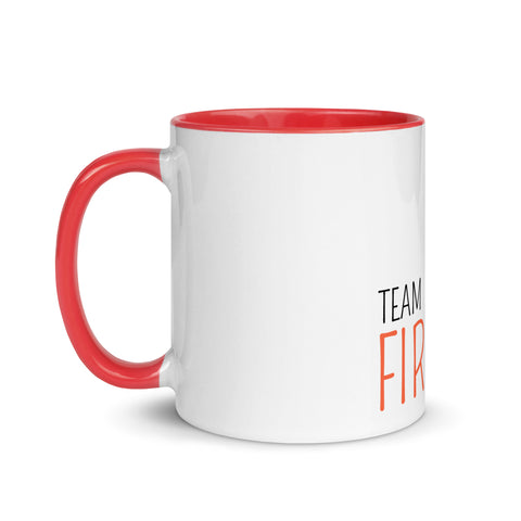 LuiTheDinosaur - Weiße Tasse mit gefärbter Innenseite und Druck
