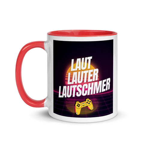Lautschmer - Weiße Tasse mit gefärbter Innenseite und Druck