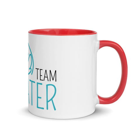 LuiTheDinosaur - Weiße Tasse mit gefärbter Innenseite und Druck